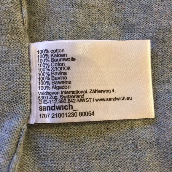 SANDWICH_ cotton cardigan/vest (S) - Picture 6 of 9